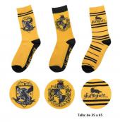 Set 3 calcetines Hufflepuff Harry Potter