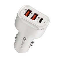 Cargador de coche 2 USB Tipo A + 1 Tipo C 60w