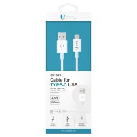 [271186] Cable de carga y datos USB Tipo A a Tipo C 2,4A 1m Blanco
