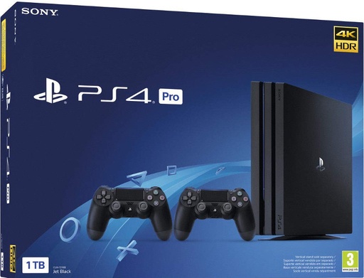 [145442] 1 TB PRO BLACK + 2 DUAL SHOCK 4 WIRELESS JET BLACK (NEGRO)