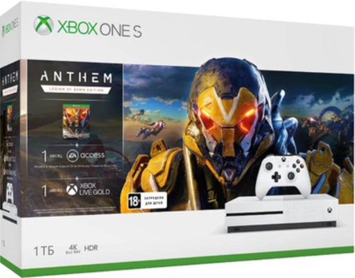 [142621] 1 TB/TO XB ONE S BLANCA + ANTHEM:LEGION OF DAWN EDITION +1 MES XBOX LIVE GOLD