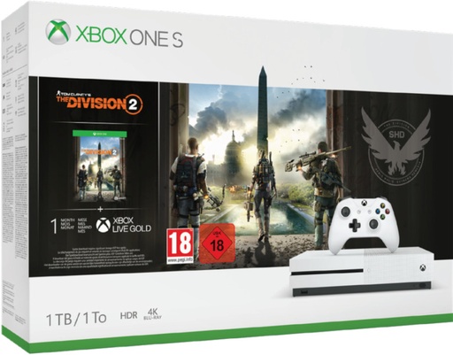 [142620] 1 TB/TO XB ONE S BLANCA + TOM CLANCY’S THE DIVISION 2+1 MES XBOX LIVE GOLD