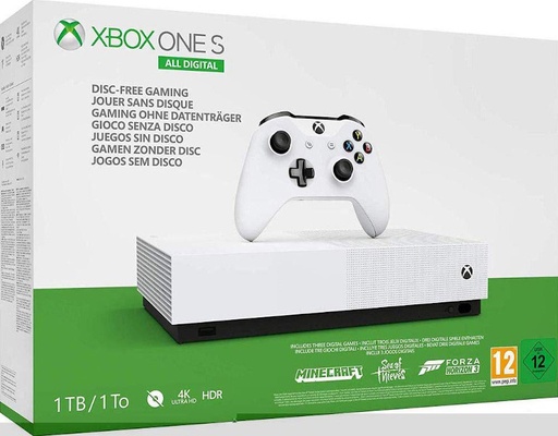 [154220] 1 TB/TO XB ONE S BLANCA ALL DIGITAL EDITION  (FORTNITE + SEA OF THIEVES + MINECRAFT)