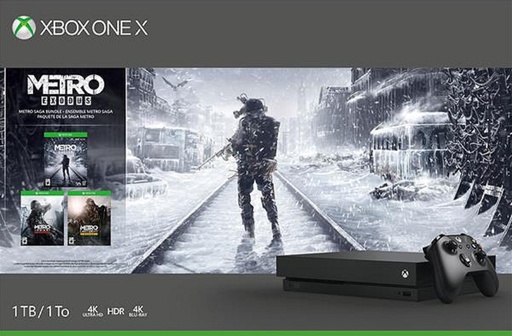 [154239] 1 TB XB ONE X NEGRA 4K ULTRA HDR+METRO EXODUS+METRO 2033+METRO LAST LIGHT+GAME PASS 1 MES